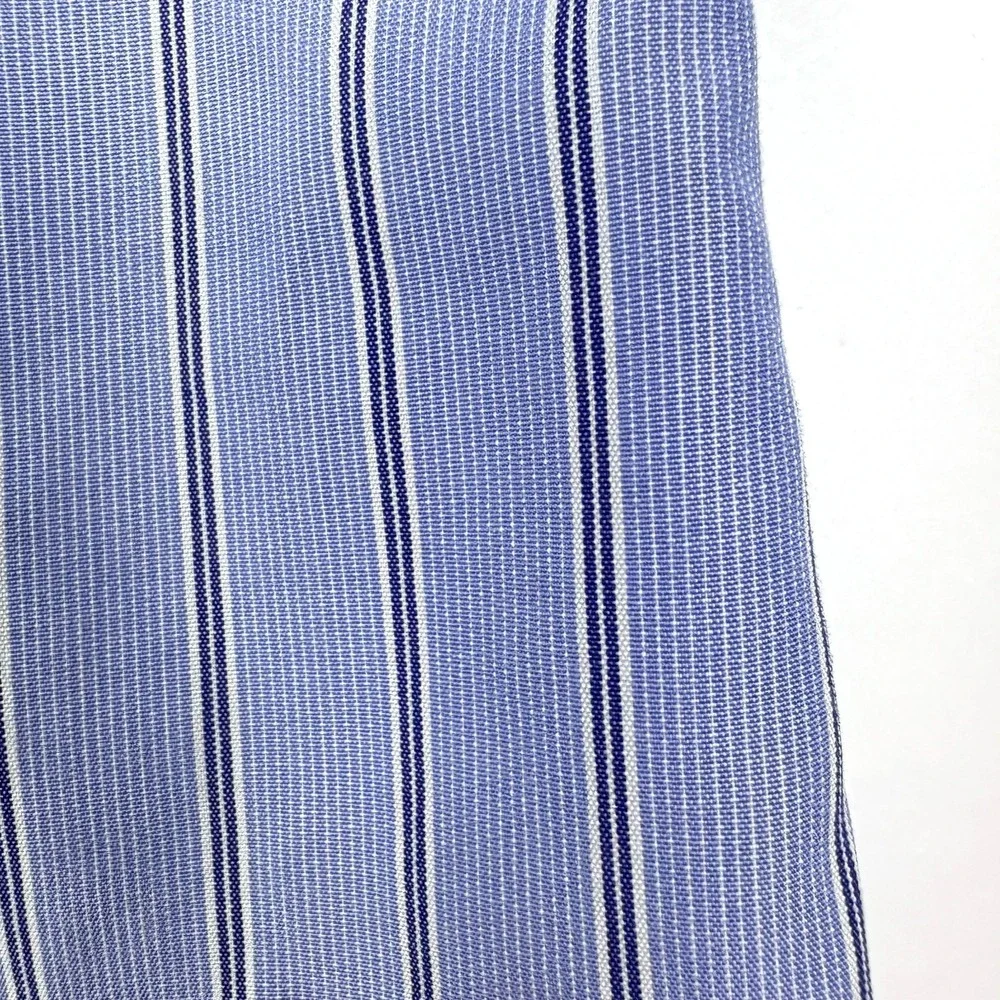 Nordstrom Trim Fit Button Up Shirt Mens Sz 16 1/2 32-33 Blue‎ White Stripe Smart
